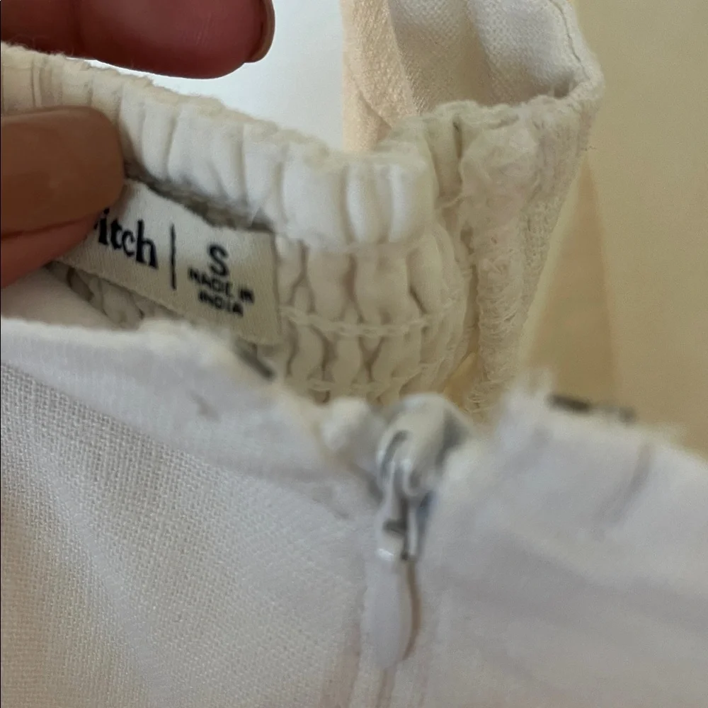 Abercrombie & Fitch White Linen Midi Dress